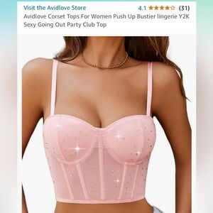 Pink Sparkle Corset Crop Top